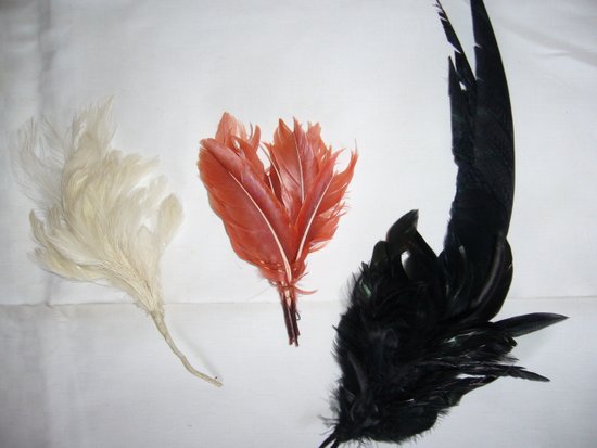 Around thirty feather ornaments from a hatter from the 1920s to 1950s
