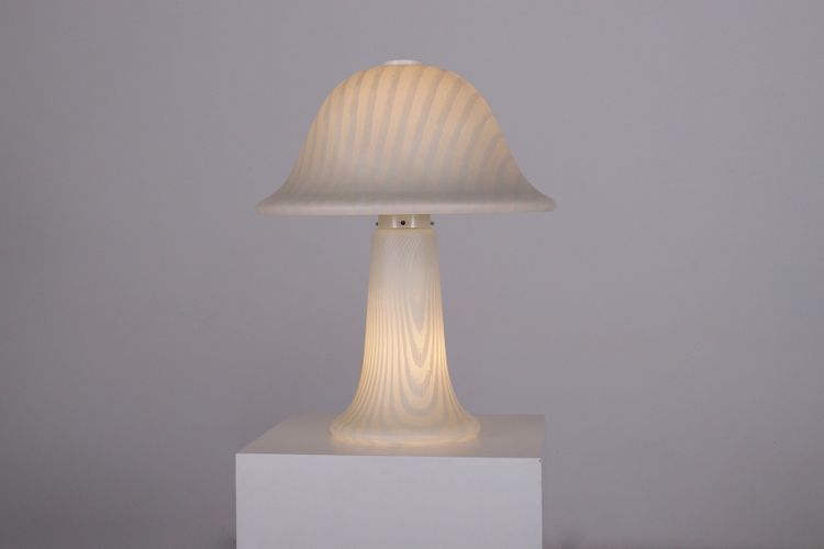 Große Zebra-Pilzlampe mit zwei Leuchten