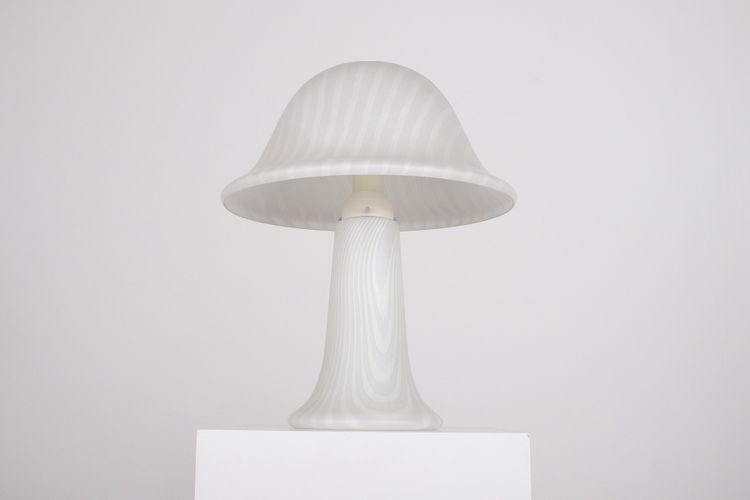 Große Zebra-Pilzlampe mit zwei Leuchten