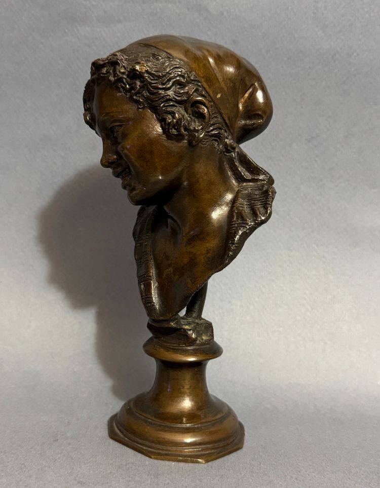 Buste en bronze de jeune napolitaine V. Gémito