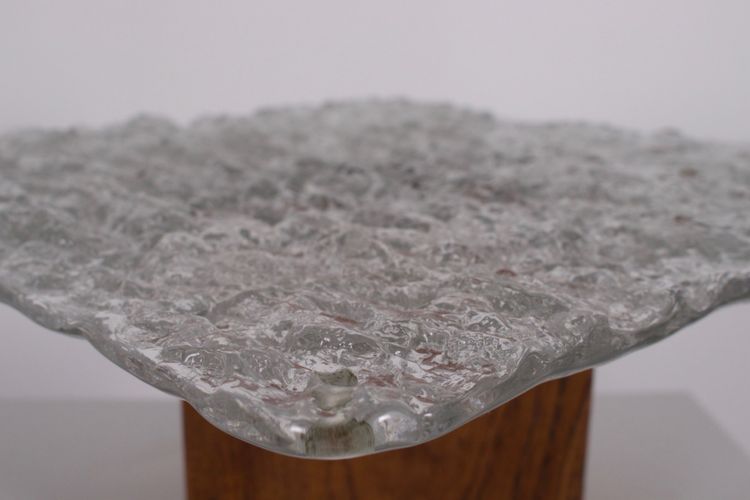 Large square ceiling light in Murano Ice Glass