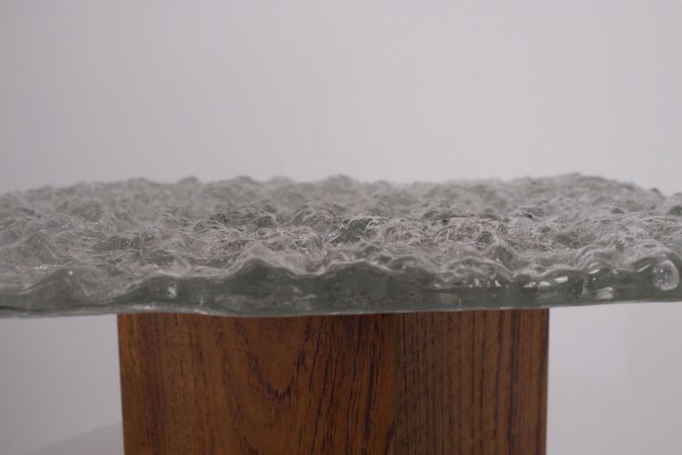 Large square ceiling light in Murano Ice Glass