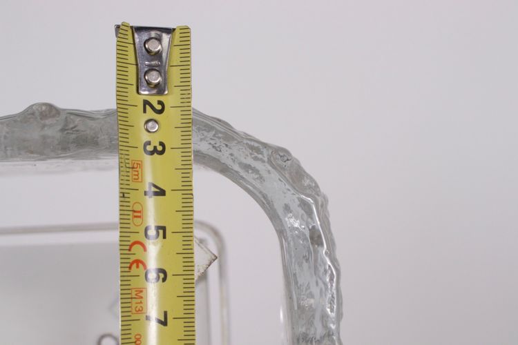 Large square ceiling light in Murano Ice Glass