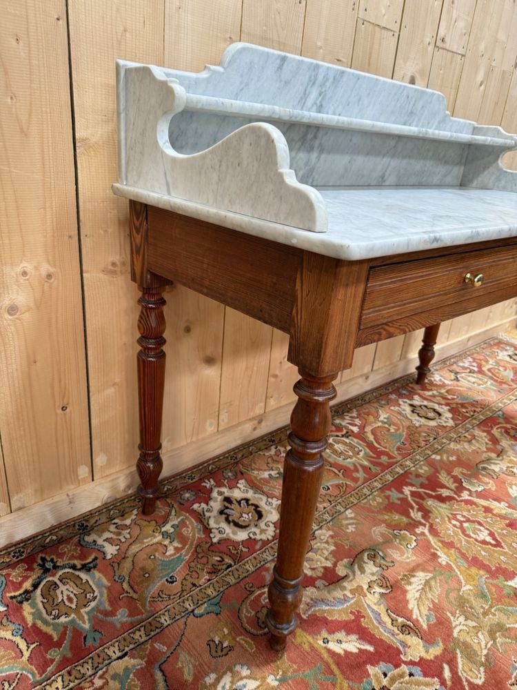 Dressing table - Louis Philippe dressing table in fir and marble