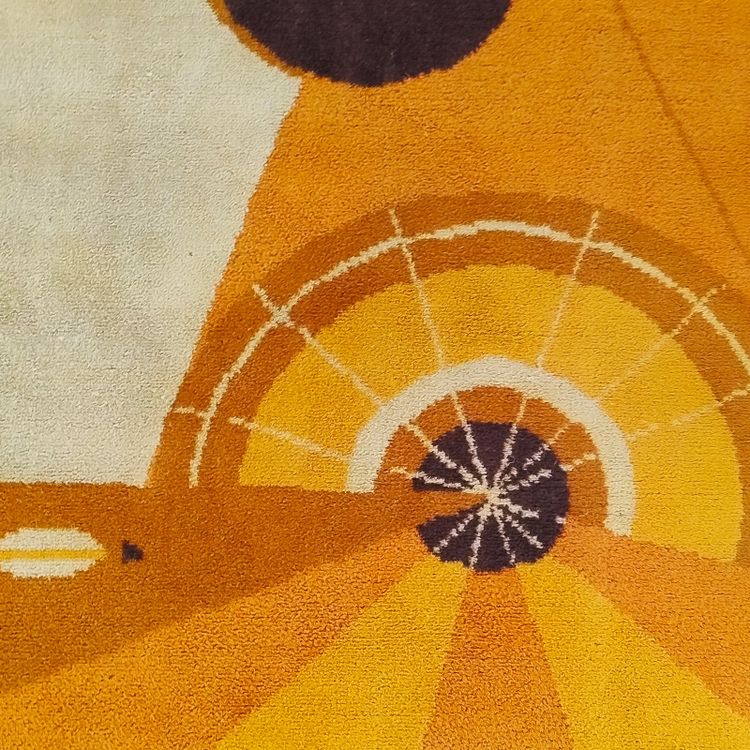 1950s Constructivist Mechanical Futuristic Rug/Tapestry. Made in France