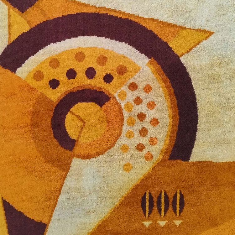 1950s Constructivist Mechanical Futuristic Rug/Tapestry. Made in France