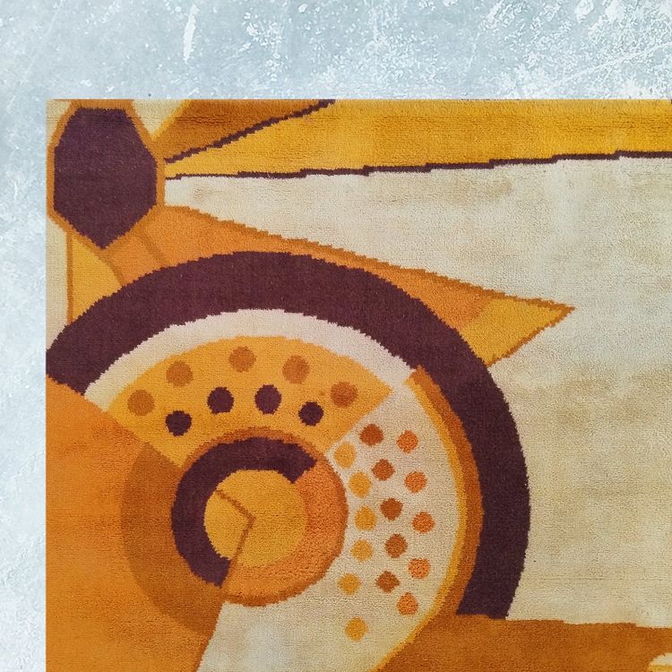1950s Constructivist Mechanical Futuristic Rug/Tapestry. Made in France