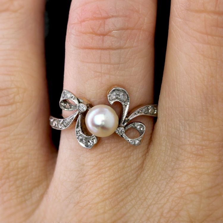 Belle Epoque Fine Pearl And Diamond Ring