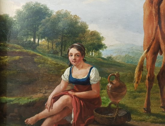 Eugène VERBOECKOVEN - The bull and the shepherdess