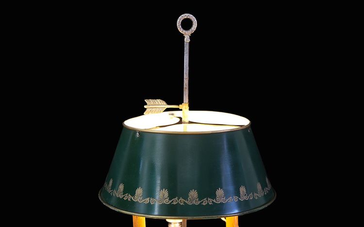 Lampe bouillotte  XIXème siècle Bronze argenté 