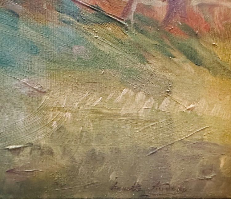 "Veduta di un paesaggio normanno" firmato A. Audran
