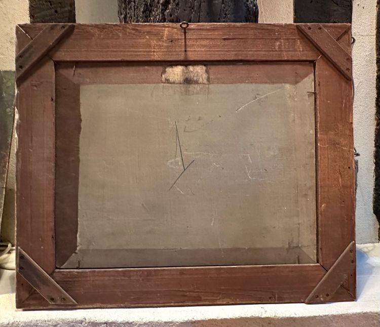 "Veduta di un paesaggio normanno" firmato A. Audran