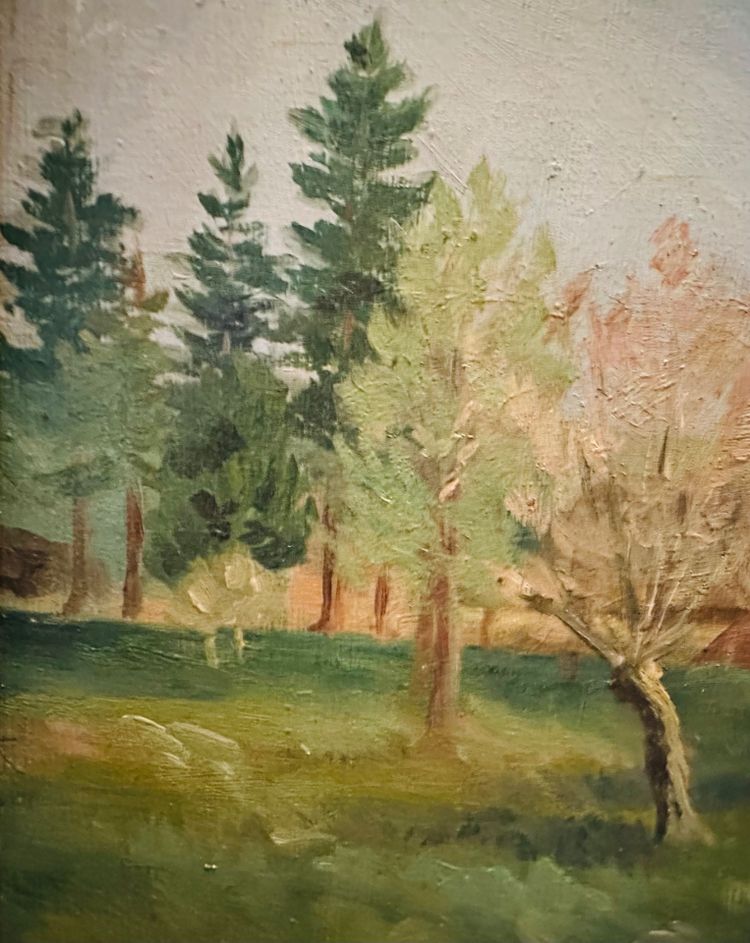 "Veduta di un paesaggio normanno" firmato A. Audran