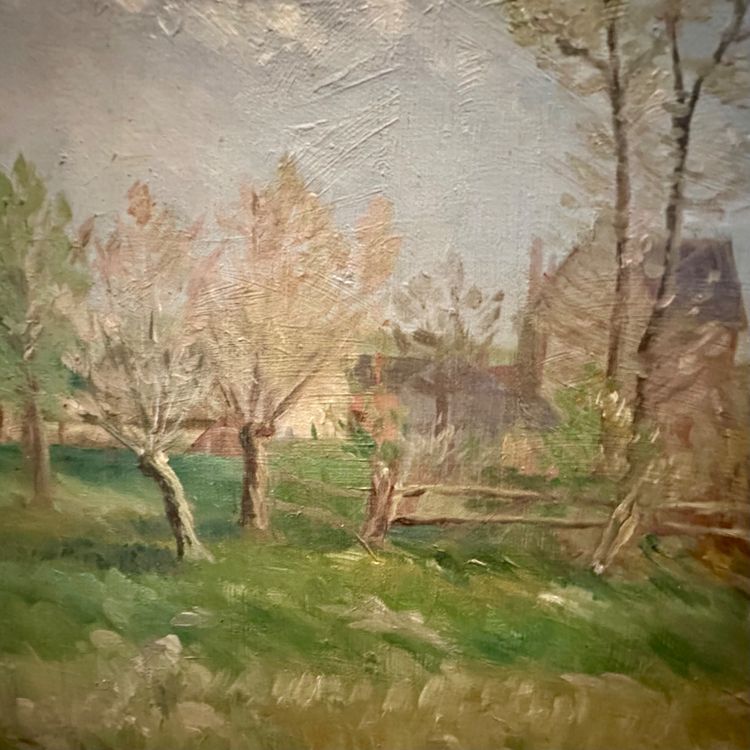 "Veduta di un paesaggio normanno" firmato A. Audran