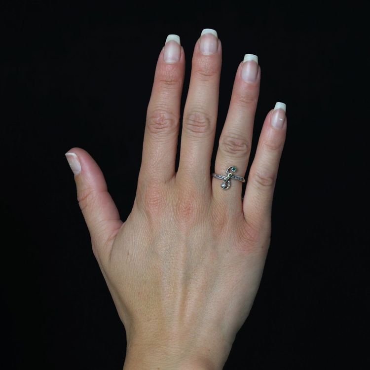 Bague Toi et Moi diamants émeraudes