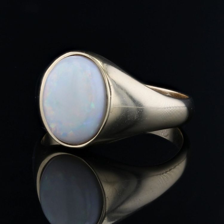 Bague jonc opale ancienne or jaune