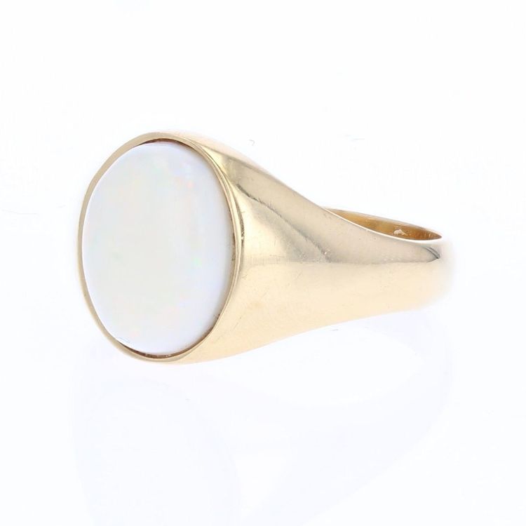 Bague jonc opale ancienne or jaune