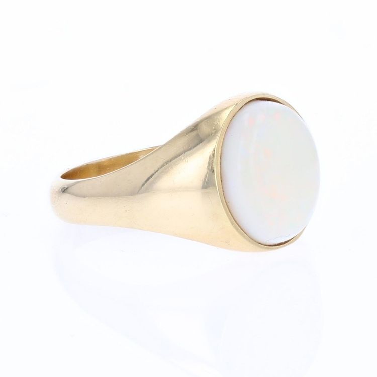 Bague jonc opale ancienne or jaune
