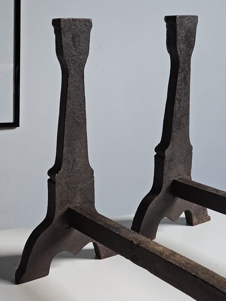 Pair of cast-iron antropomorphic andirons