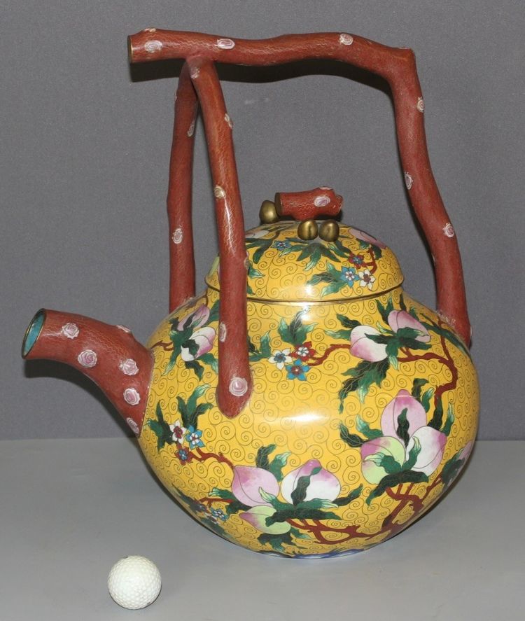 Importante Théière en cloisonné , Chine XX 