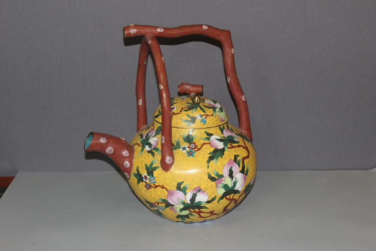 Importante Théière en cloisonné , Chine XX 