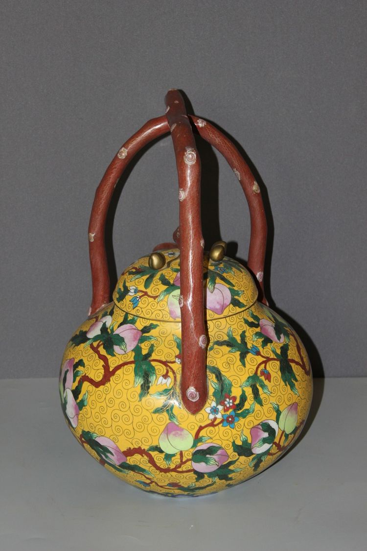 Importante Théière en cloisonné , Chine XX 