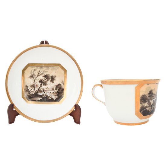 Paris Lebon-Halley porcelain cup and saucer