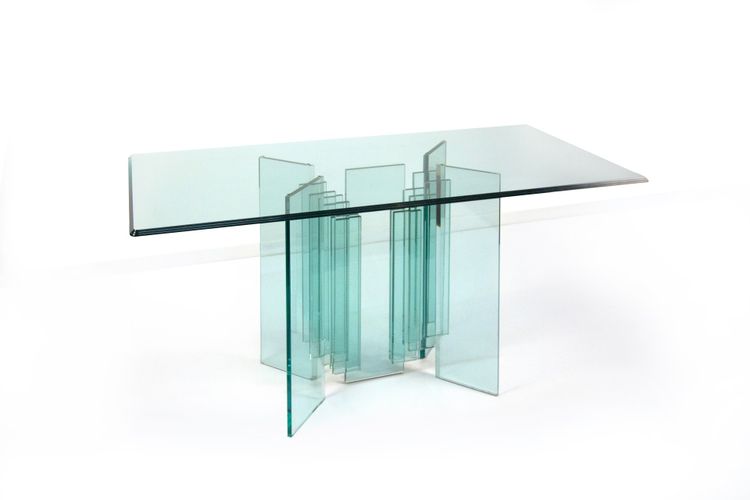 Console en cristal clair, milieu du XXe siècle