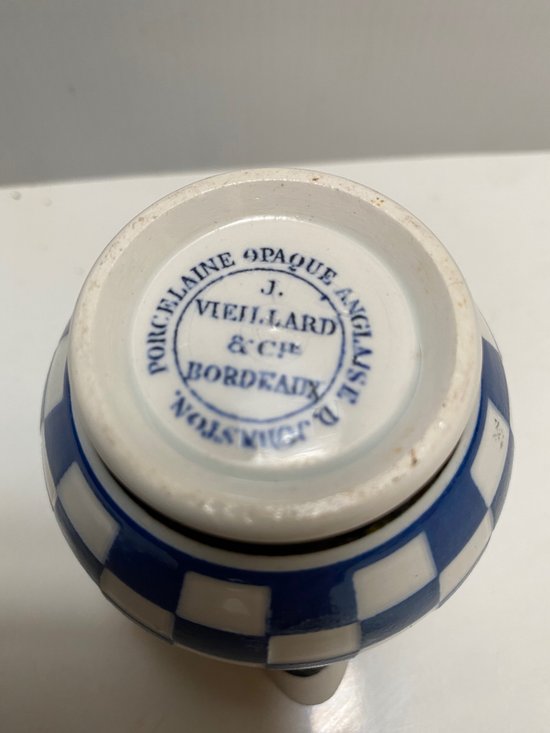 Cream pot in opaque porcelain called English VIEILLARD BORDEAUX
