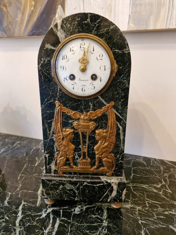 Empire-Style Marble Column Clock