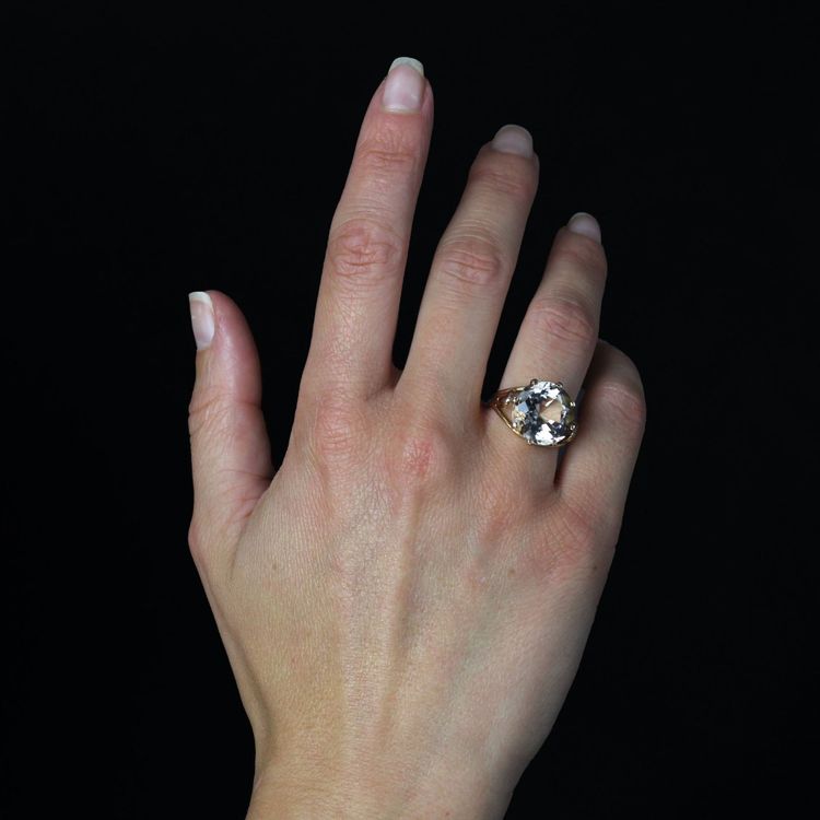 Anello vintage con berillo giallo
