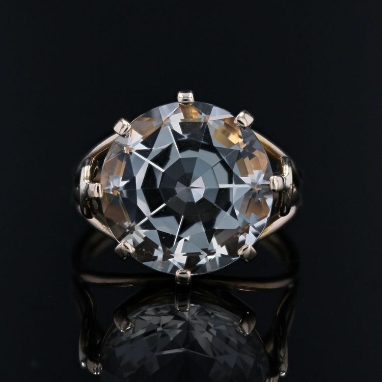 Anello vintage con berillo giallo