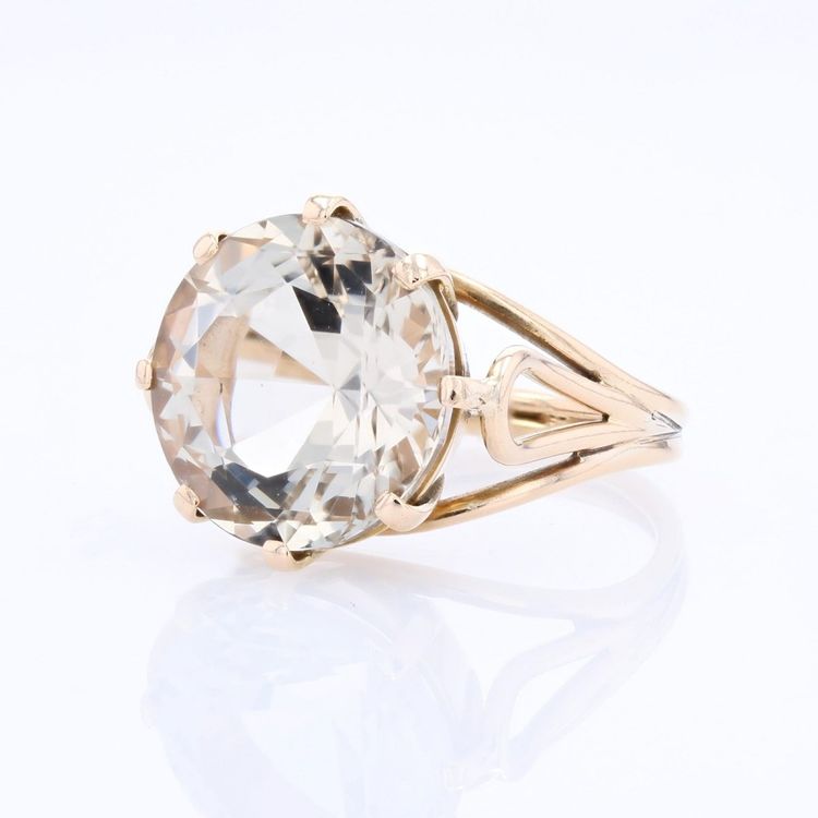 Anello vintage con berillo giallo