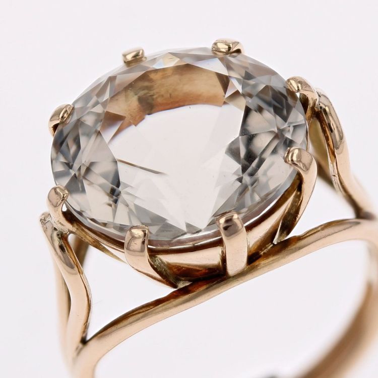 Anello vintage con berillo giallo