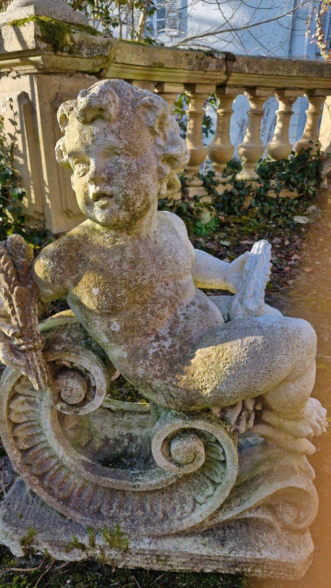 Engel aus Kunststein, Garten
