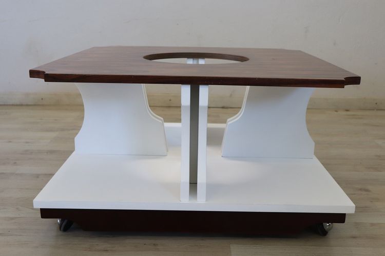 Zwei Farben Quadratischer Couchtisch, Italien 1970er