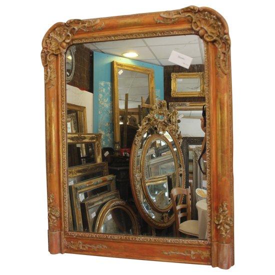 Old Gold Leaf Mirror, Patina, Mercury Ice 65 X 83 Cm