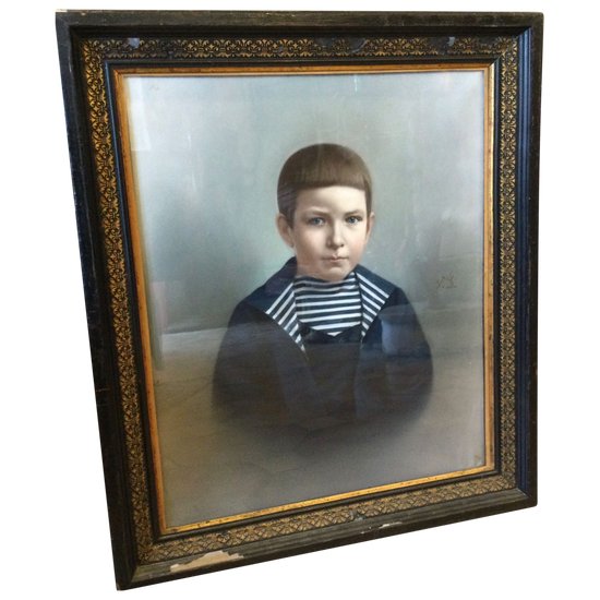 young boy pastel