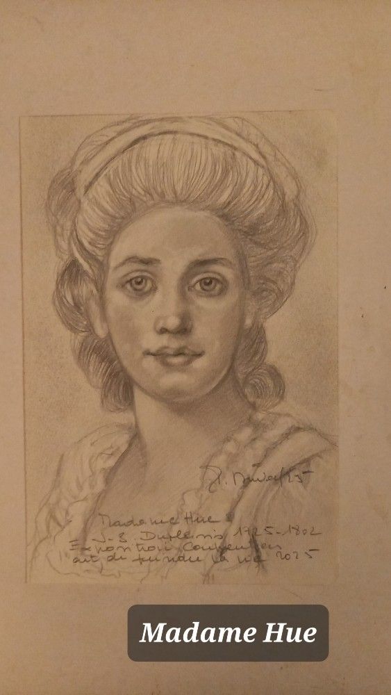 Portrait au crayon gris XVIIIème