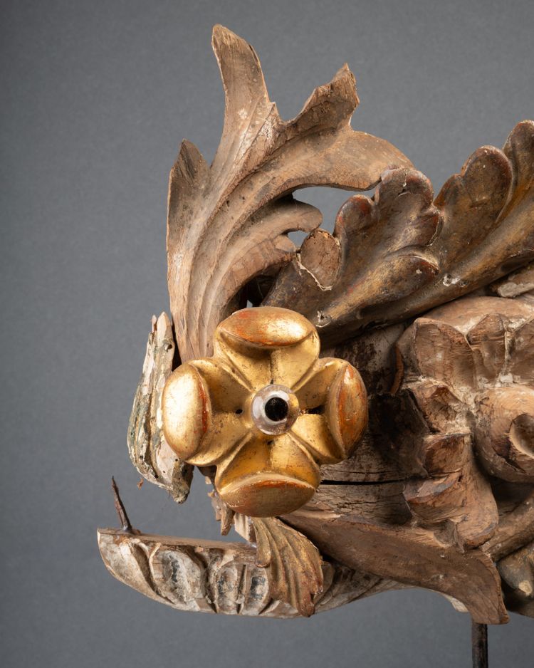Baroque Fish Made from Antique Woodwork, 21st Century