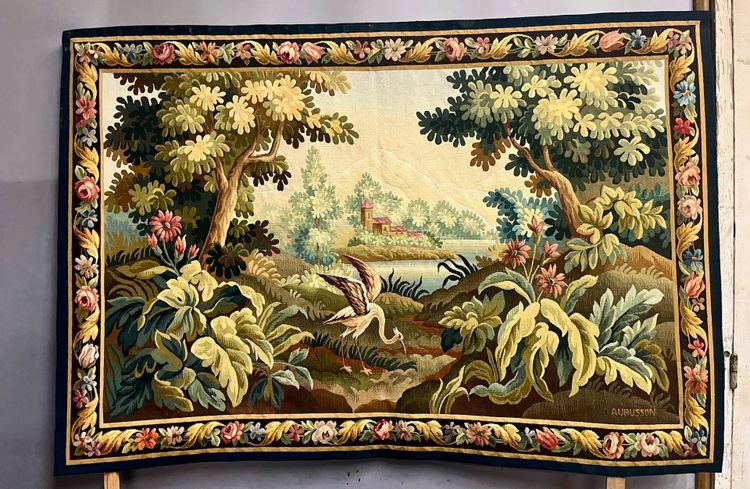 Tapisserie AUBUSSON XXème "Verdure Oiseau"