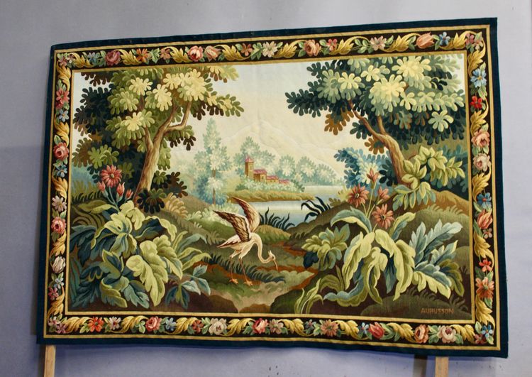 Tapisserie AUBUSSON XXème "Verdure Oiseau"
