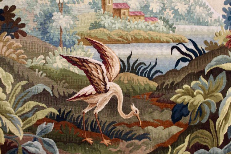 Tapisserie AUBUSSON XXème "Verdure Oiseau"