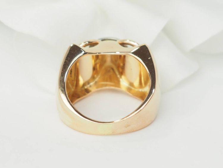 Anello Tank in oro rosa e diamanti