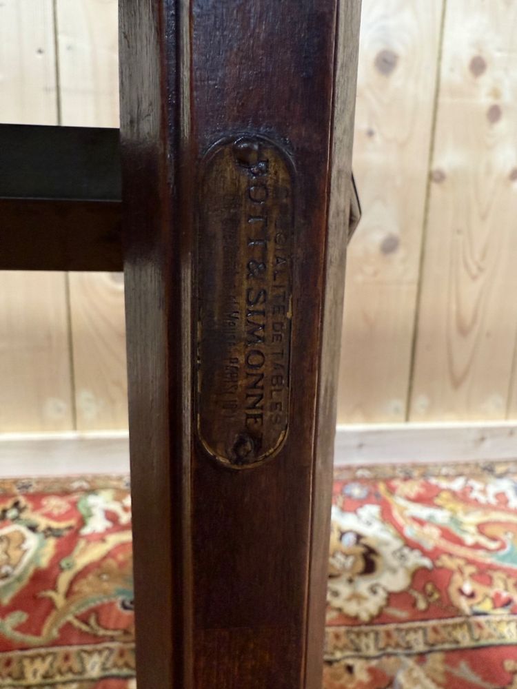 Art-Deco-Bistrotisch aus Eichenholz