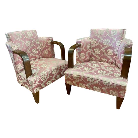 Pair Of Art Deco Armchairs