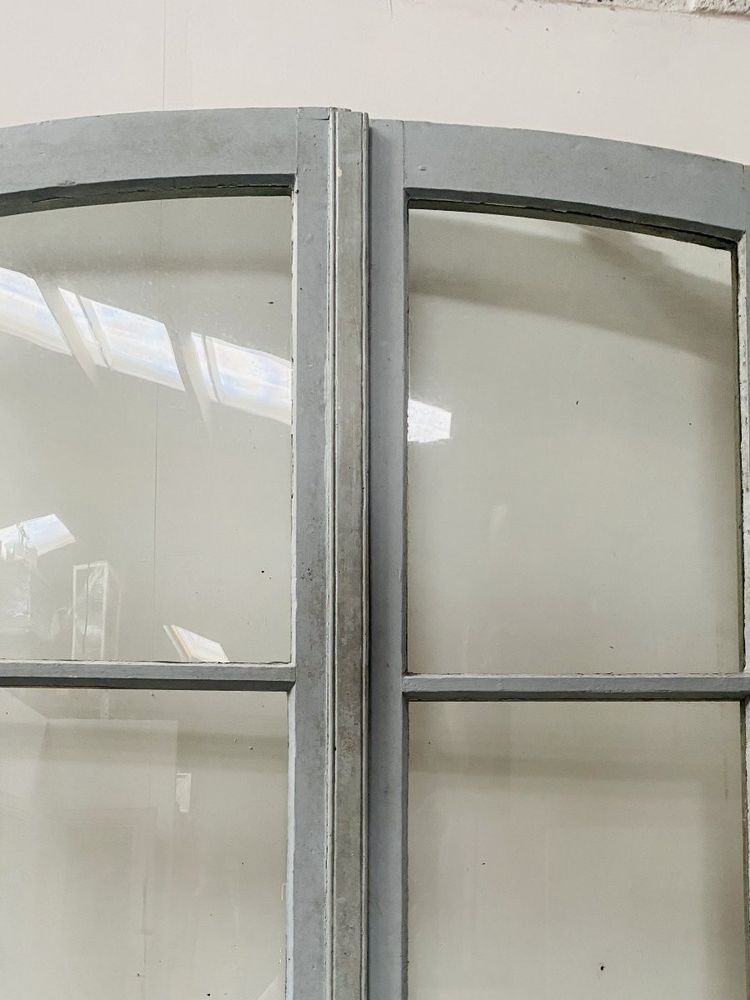 Double passage doors in patinated wood, 19th century