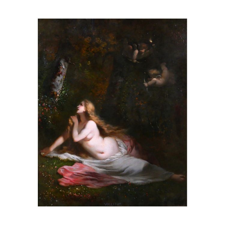 André Charles Voillemot 1822-1893 The Awakening of Spring and Love, painting, circa 1860, nude woman