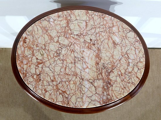  Small solid mahogany salon table, Louis XVI style - Early XXth century