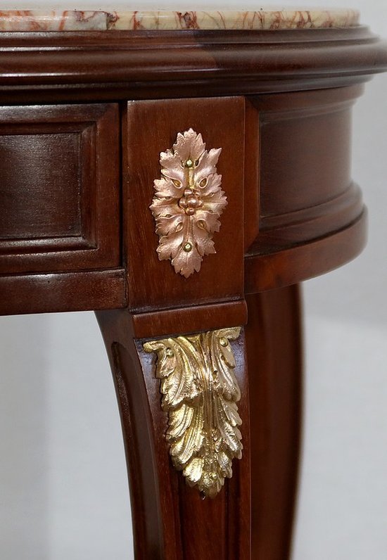  Small solid mahogany salon table, Louis XVI style - Early XXth century